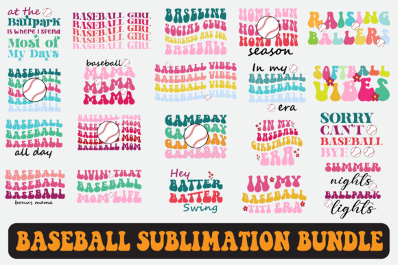Baseball Svg Sublimation Design Bundle: Graphics for Crafts