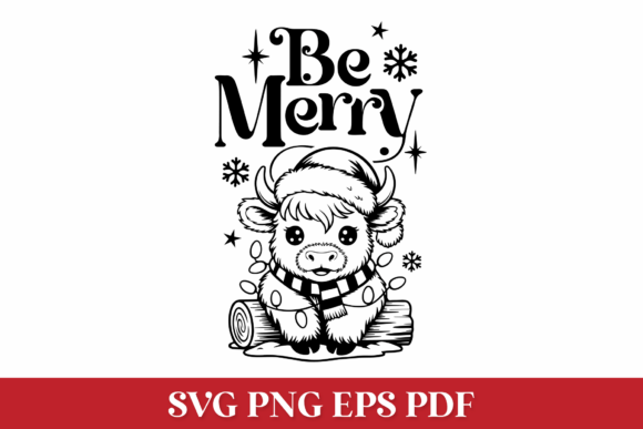 Be Merry SVG Quote with Highland Cow Review