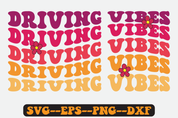 Driving Vibes Groovy Retro Svg Design for Crafts and Graphics