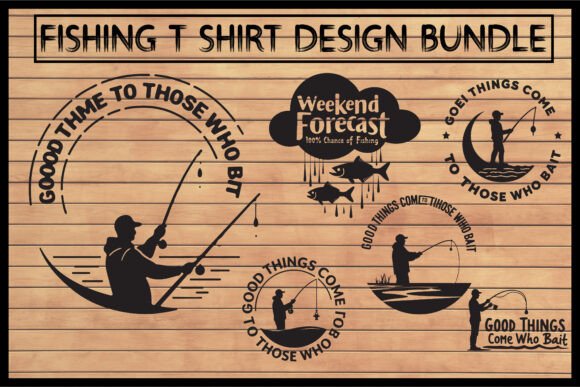 Epic Fishing T-Shirt Design Bundle for Graphics and Crafts