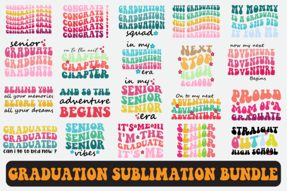 Graduation Svg Sublimation Design Bundle for Crafts