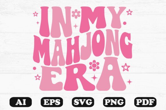 In My Mahjong Era Pink Retro Style Graphics for Crafts