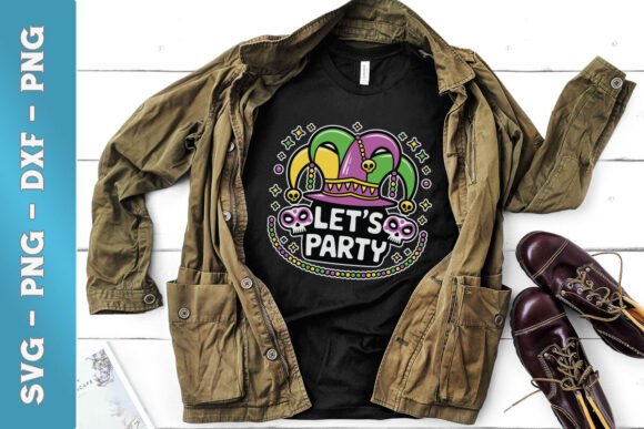 Let s Party Mardi Gras Quote Funny SVG Graphics for Crafts