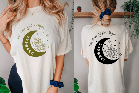Let Your Light Shine SVG, Floral Moon Graphics and Crafts