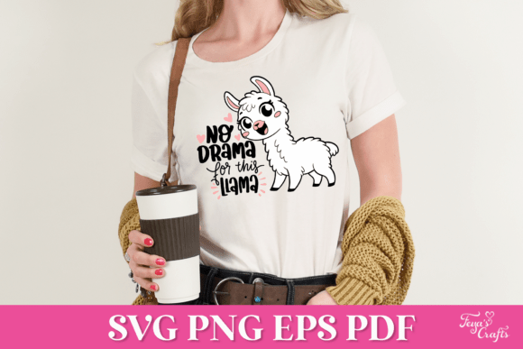 No Drama for This Llama SVG Quote Graphics & Crafts