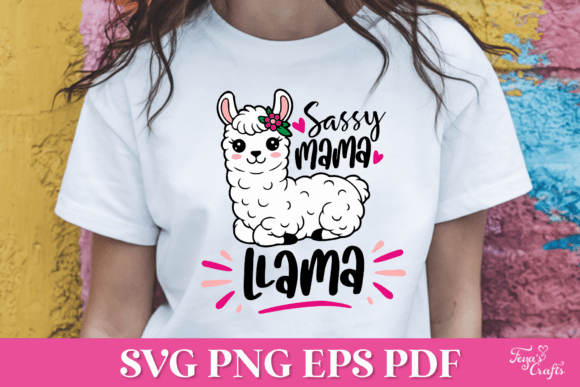 Sassy Mama Llama SVG Quote for Crafts and Graphics